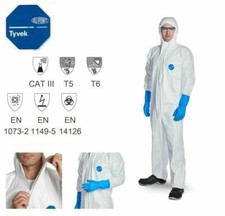 TUTA PROTEZIONE TYVEK 500 DUPONT EN14126 CATEGORIA DPI III° M L XL XXL ANTIVIRUS