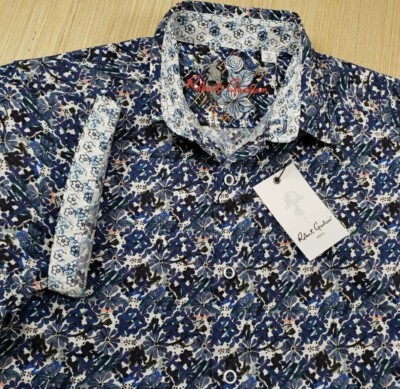ROBERT GRAHAM Boise Men's Floral Multi Color Short Sleeve Shirt  Size S