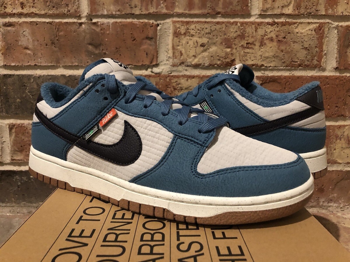 New 10 Nike Dunk Low SE Next Nature Rift Blue Gray Fog Sail  display picture 1