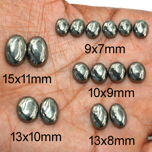 16 Pcs Natural Golden Pyrite 9x7mm To 15x11mm Oval Cabochon Calibrated Gemstones - Picture 8 of 12