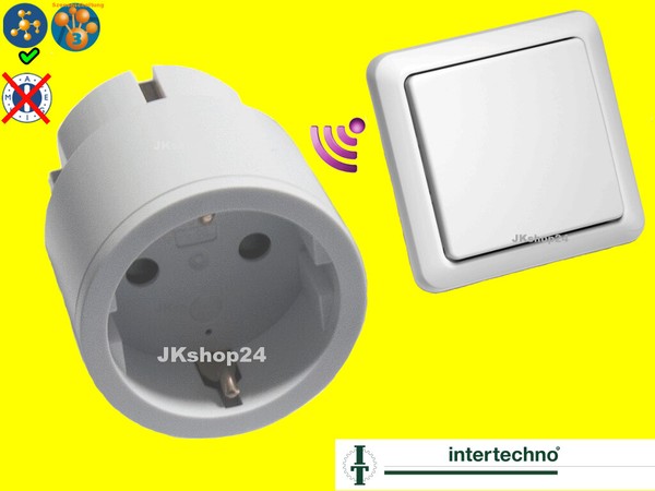 Intertechno Funk-Set Funk-Wandsender+Power Funkstecker Zwischenstecker 2300W IT3-image