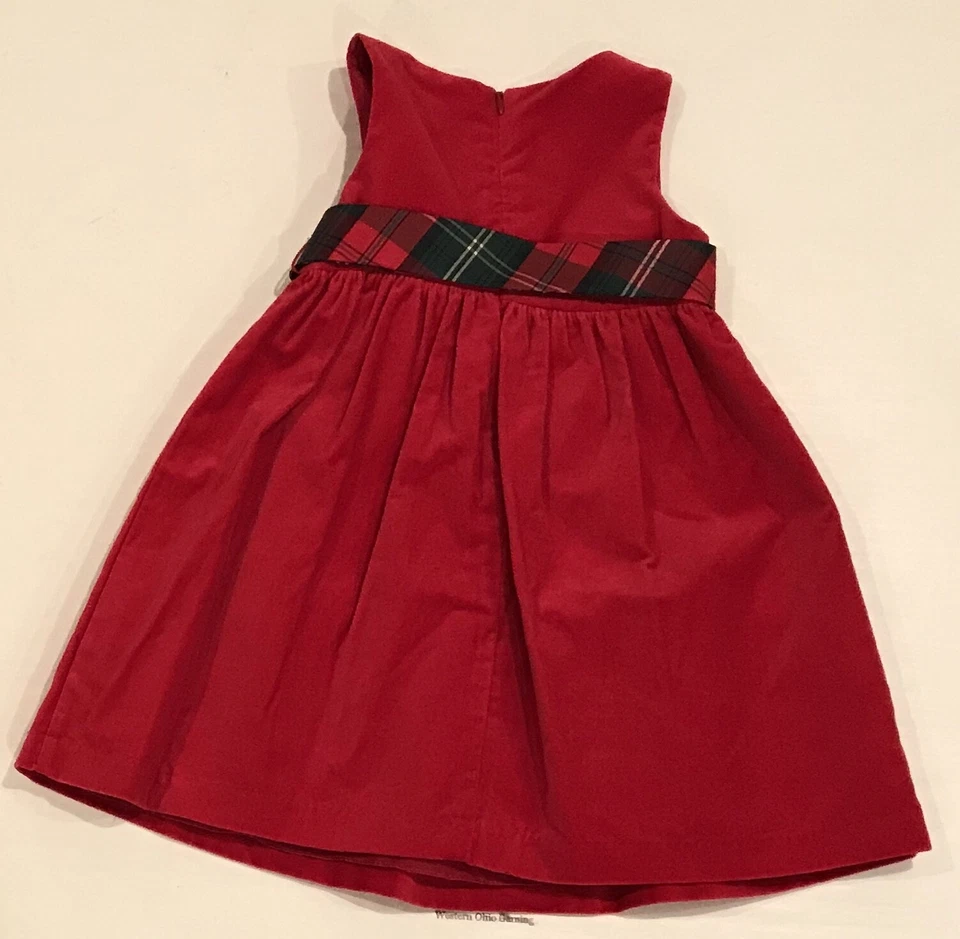 Vestido clásico de terciopelo rojo para niña George talla 5 NUEVO Foto 2 de 2
