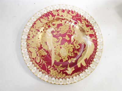 Old Royal Crown Derby England Paradise Maroon 10.25  Dinner Plate