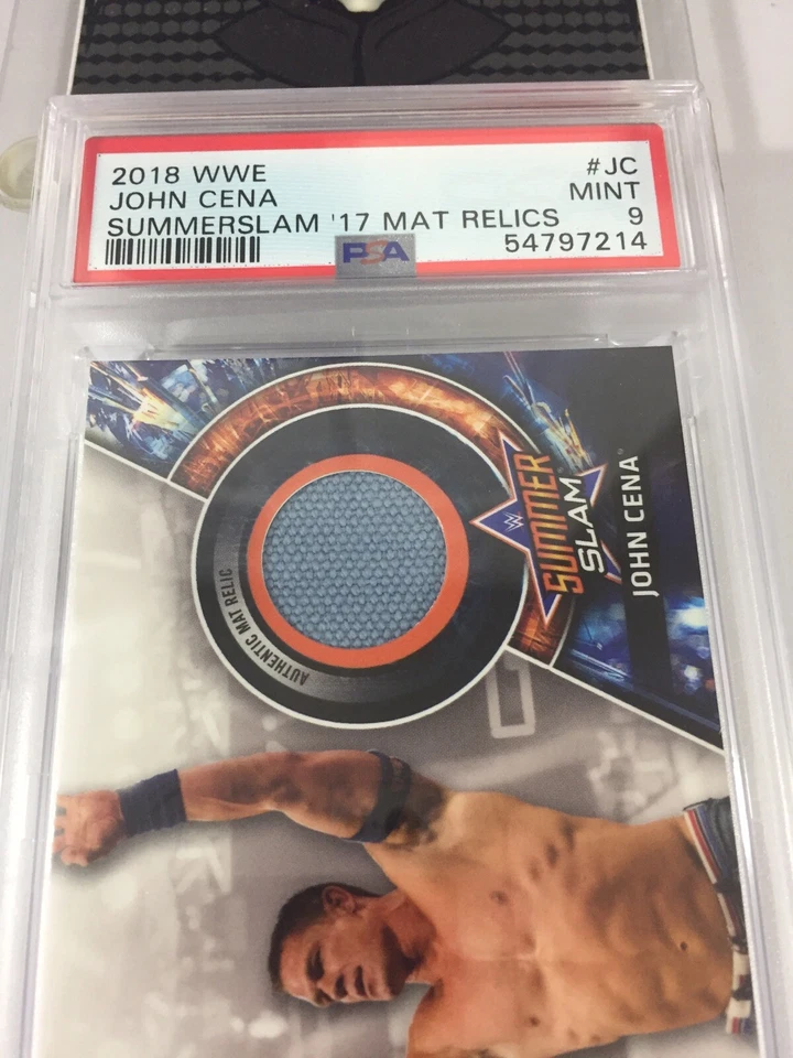 John Cena 2018 Summerslam 17 Mat Relic #jc Psa 9 Pop 1 Sn 182/299 - Image 4 of 4