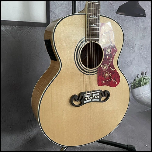43 Inch J200 Jumbo Acoustic Guitar Solid Spruce Top Flamed Maple
