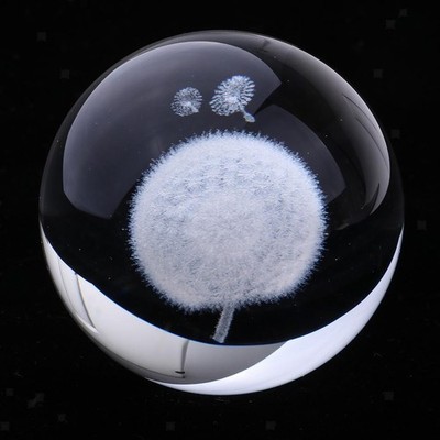 60mm Löwenzahn Kristallkugel Glaskugel Display Meditation Heimtextilien