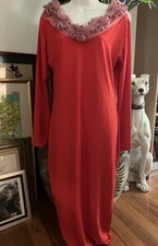 Beautiful Long Sexy Designer Red Dress With Pink Trimming