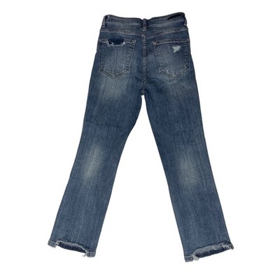 Risen Distressed High Rise Straight Denim Jeans Juniors 5/27