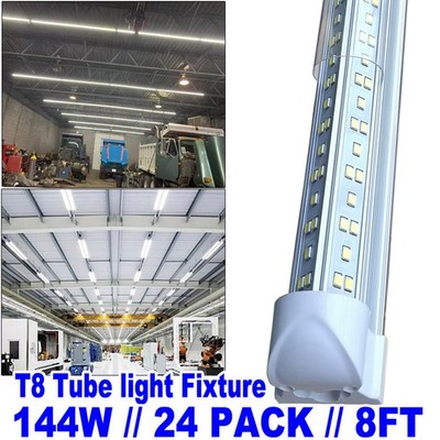 T8 8FT LED Tube Light Bulb 144w 8 FOOT LED Shop Light Fixture 6500K 18000lm 24pc