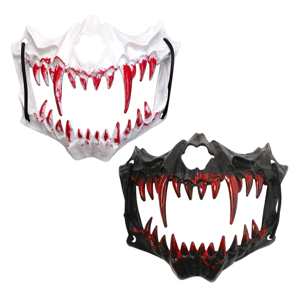 万圣节骷髅血腳半脸面具恐怖角色扮演节日派对服装 — 第 2/4 张图片