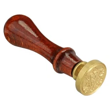 Letter Wax Seal Stamp Alphabet V Wooden Handle Removable Brass Head Classic