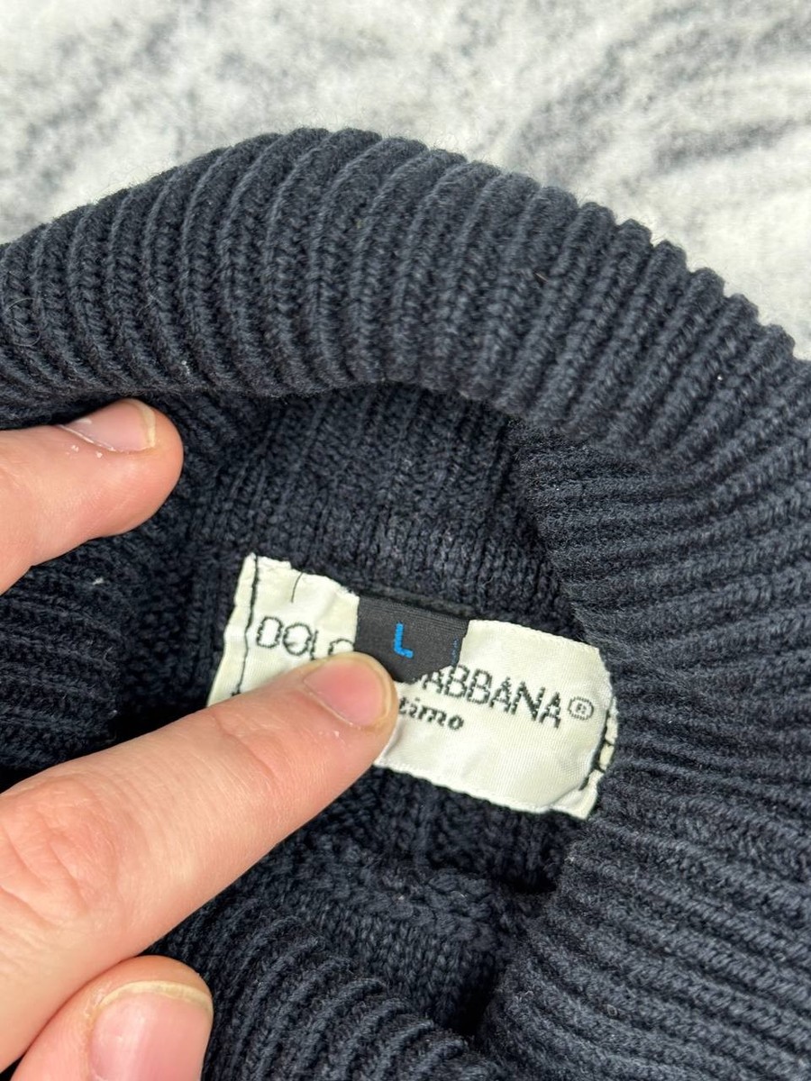 Vintage Dolce Gabbana Turtleneck Knit Ribbed Sweater 90s Y2K Men