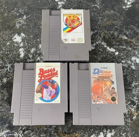 VINTAGE Nintendo NES Sports Game LOT Bases Loaded 720 Double Dribble NICE!!