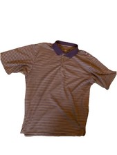 Mens Pebble Beach Performance Shirt Golf Polo XL Purple Stripes