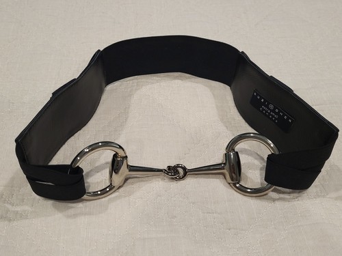 SUZI ROHER Belt, XS, Black Leather / Elastic / Metal, Stretch - Picture 1 of 12