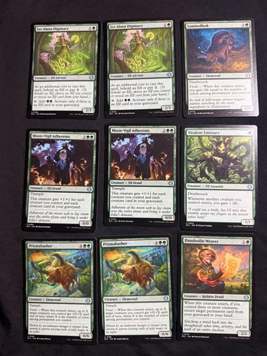 MTG Lorwyn Eclipsed Green Card Lot x9 Lys Alana Prismabasher Elf ECL