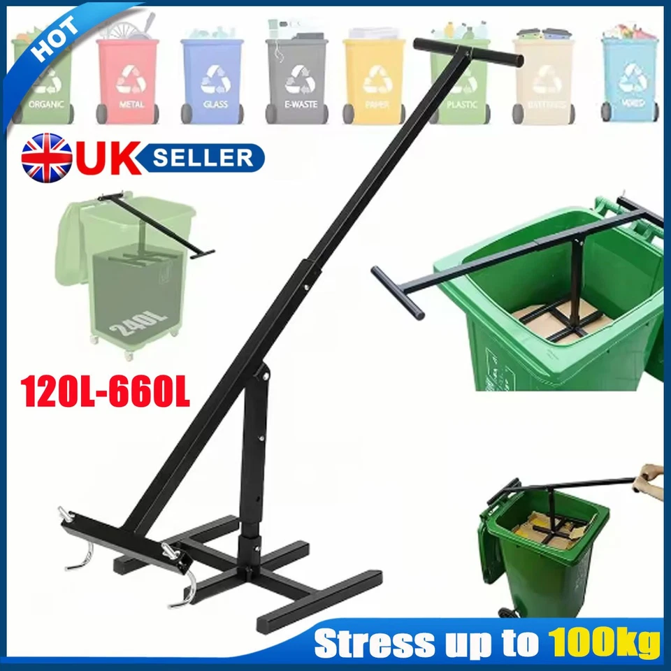 Wheelie Bin Compactor Rubbish Trash Recycling Bin For 120-660L Trash Bin UK - Image 4 of 4