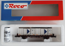 ROCO 47098 HO Wagon Plat Ranchers SNCF + 2 Inter Containers 1/87 1:87 Neuf