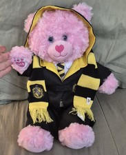 Build-A-Bear Workshop Pink Bear Plush Harry Potter Hufflepuff Robe Scarf