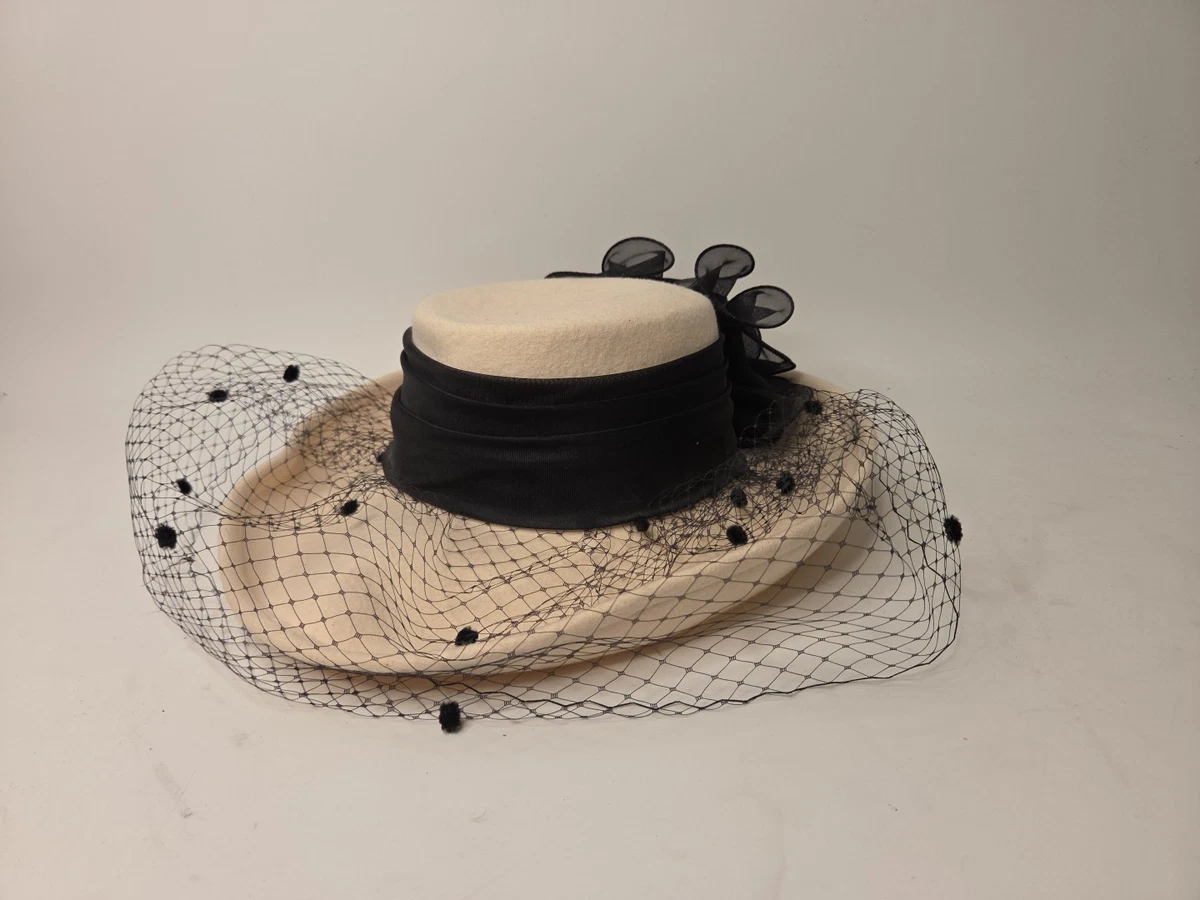 NIB Wedding/Church/Winter Toucan Collection Black Beige Hat Made in USA Women main image 3