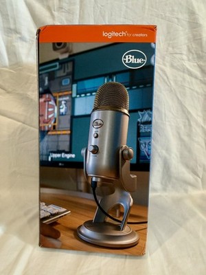 New: Blue Yeti USB Microphone Silver Professional Studio Recording Streaming Mic