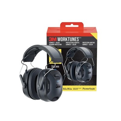 3M WorkTunes Connect + Solar Wireless Hearing Protector with Bluetooth Techno...