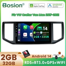 2GB+32GB Android14 Car Autoradio Stereo Carplay Für VW Crafter Van Man 2017-2021