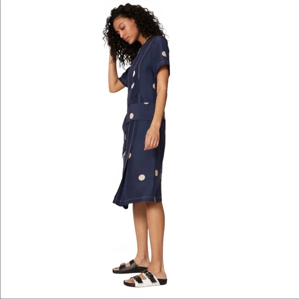 Vestido 3.1 Phillip Lim Azul Marino Lunares Cruz Tirantes Foto 4 de 4