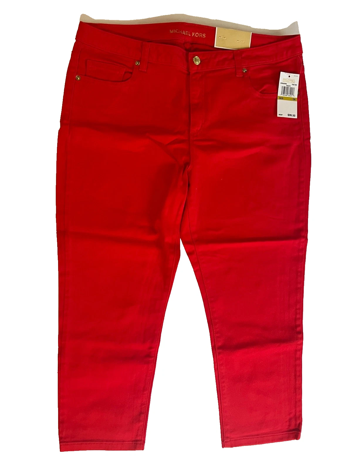 NWT Michael Michael Kors IZZY Cropped Skinny Red Mid Rize Capri Pants Size 14
Opens in a new window