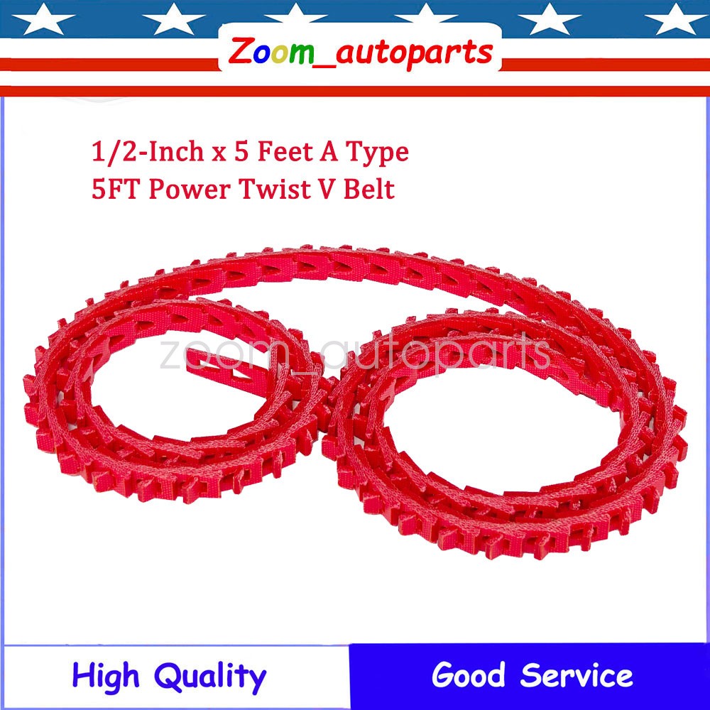 1/2‑Inch x 5 Feet A‑Type Power Twist V‑Belt Adjustable Link Red V‑Belt