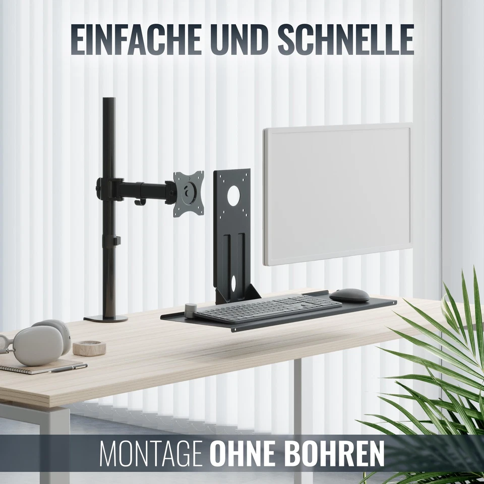 RICOO Tastatur Halterung Tastaturablage für Monitor Tischhalterung CZ0500 - Bild 3 von 4
