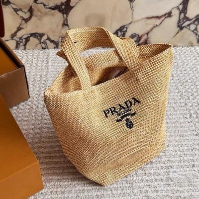 Prada L Homme Raffia Beauty Tote Bag/GWP NEW IN BOX