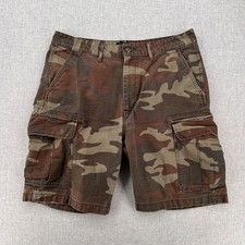 Levi's Strauss Cargo Shorts Men 34 Brown Camo Military Utility Workwear Y2K