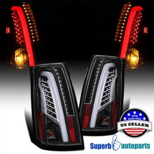 Fits 2003-2007 Cadillac Led Bar Cts Black Tail Brake Lights Pair Lr Replacement
