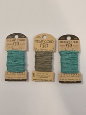 3-Pack 1mm Hemp Cord Mini Card Set Twine Yarn Thread Wrapping Macrame Crochet