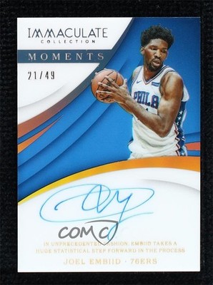 2017-18 Panini Immaculate Moments 21/49 Joel Embiid #IM-JE Auto 2ct