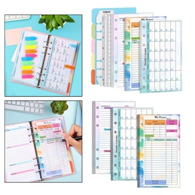 6--Loseblätter, liniertes Papier, A6-Binder, Planereinlage, Monats- und
