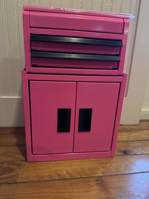 Hyper Tough Mini Tool Box And Cabinet---HOT PINK!! New