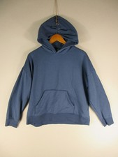 Athletic Works Hoodie Kids L Blue Fleece Pullover Kangaroo Pocket Sweatshirt