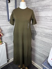 Uniqlo AIRism Cotton Maxi Dress XXS New With Tags Olive 1/11