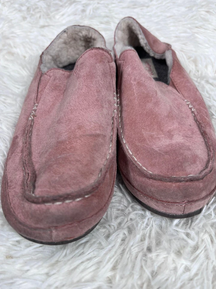 Zapatos Zapatilla Olukai Nohea Mujer Talla 9 Gamuza Piel de Oveja Forrada Suela de Goma Acogedores Foto 3 de 4