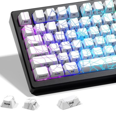 XVX Spider Web Keycaps White Shine Through OEM Profile Side Printed Set