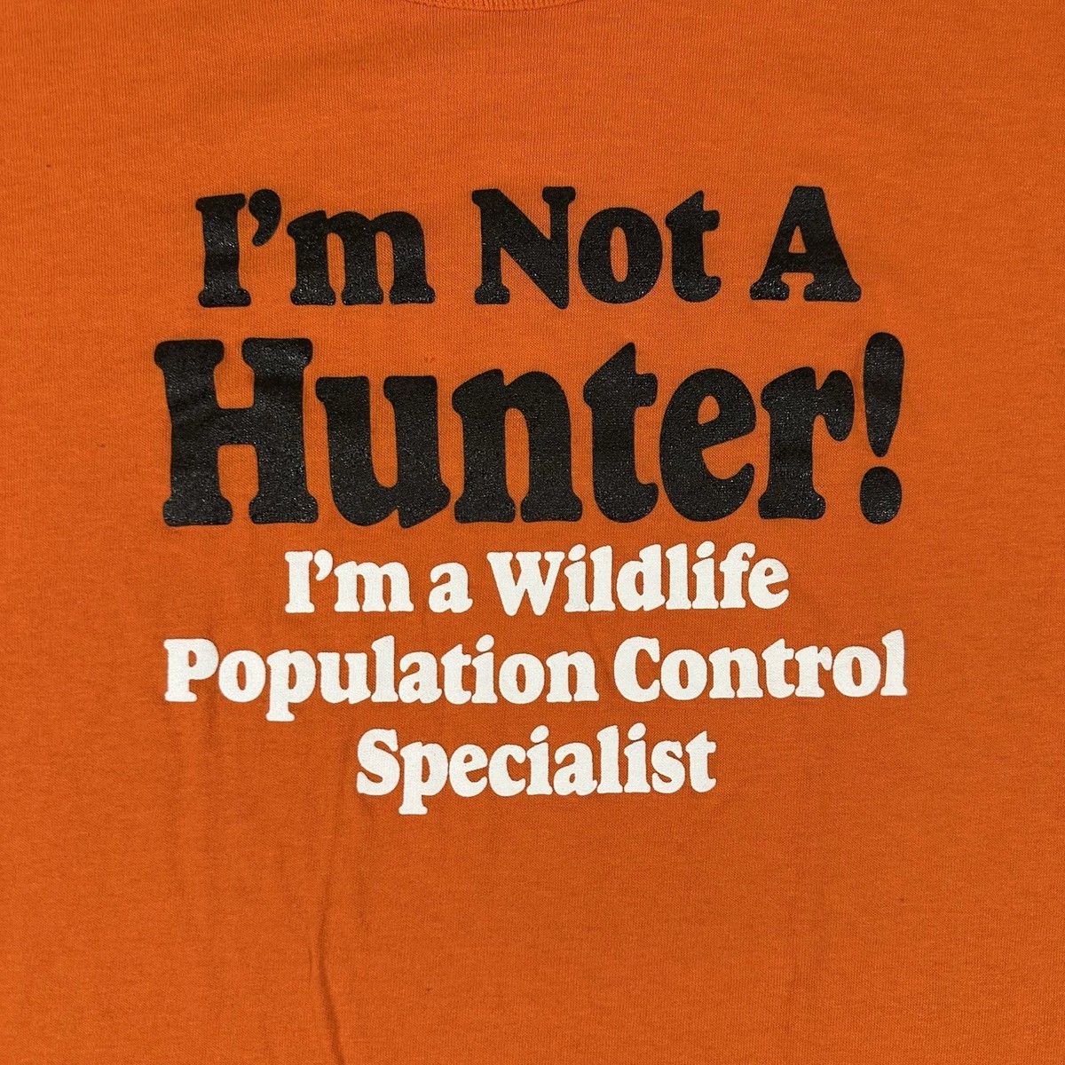 Vintage 80’s Wildlife Population Control Specialist T-Shirt Medium? Orange  View 4
