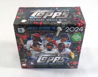 2024 Topps Baseball Holiday Retail Mega Box Sealed (10 Packs) Hat Relics