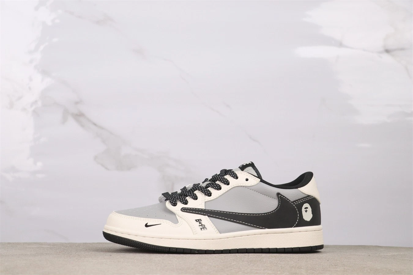 JORDAN Sneakers unisex moda AJ1 retrò basse Travis Scott grigio nero bianco