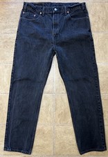 Vintage Levis 505 Black Denim Jeans Mens 38x32 Regular Fit Straight Y2K Canada