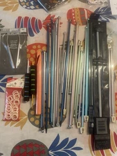 Susan Bates Mixed Knitting Needles Crochet Hooks Stitch Holders Lot 35 Extras