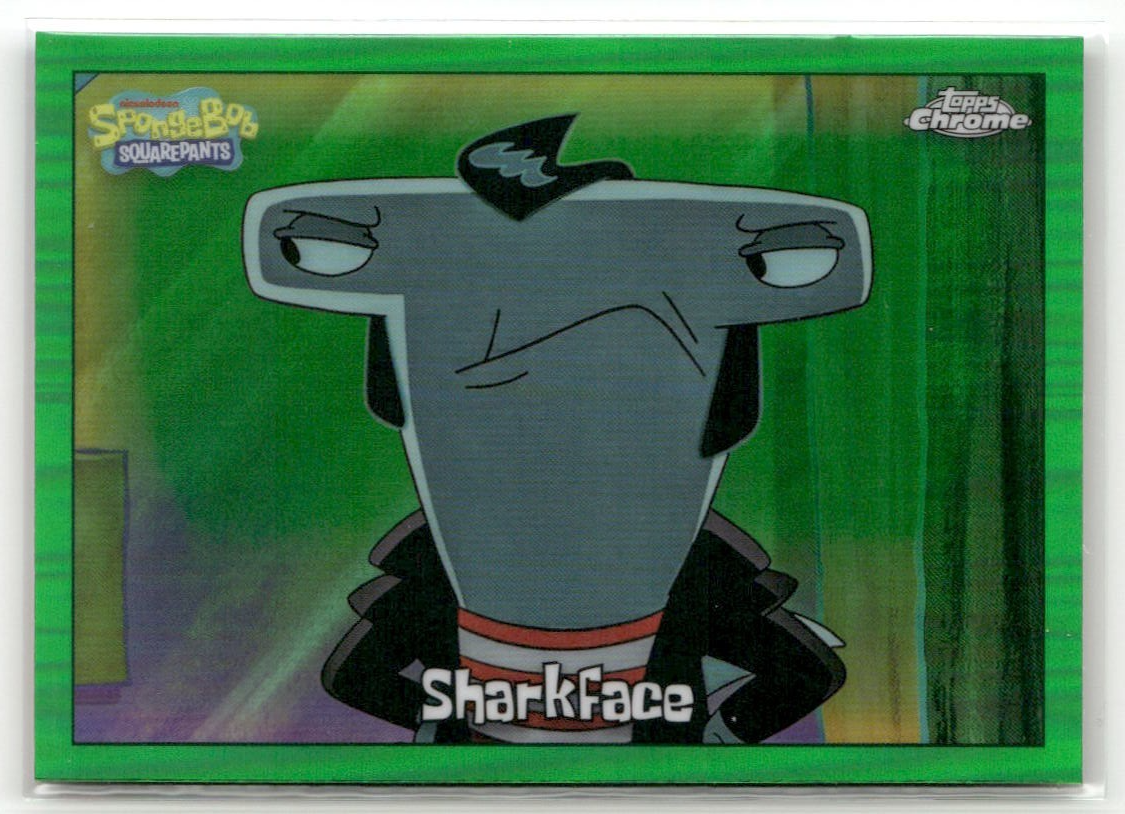 2025 Topps Chrome Spongebob #185 SHARKFACE GREEN REFRACTOR SP | eBay