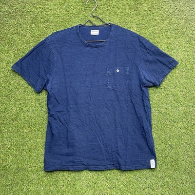 Todd Snyder Shirt Mens XL Short Sleeve Heathered Blue Pocket Tee Casual Stretch