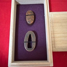 Sword Fittings Edo Period Tsuba Fuchi Kashira Ornate Inlay Authentic